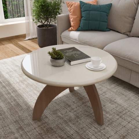 Mesa de Centro Jade Cinamomo e Off White - Artely
