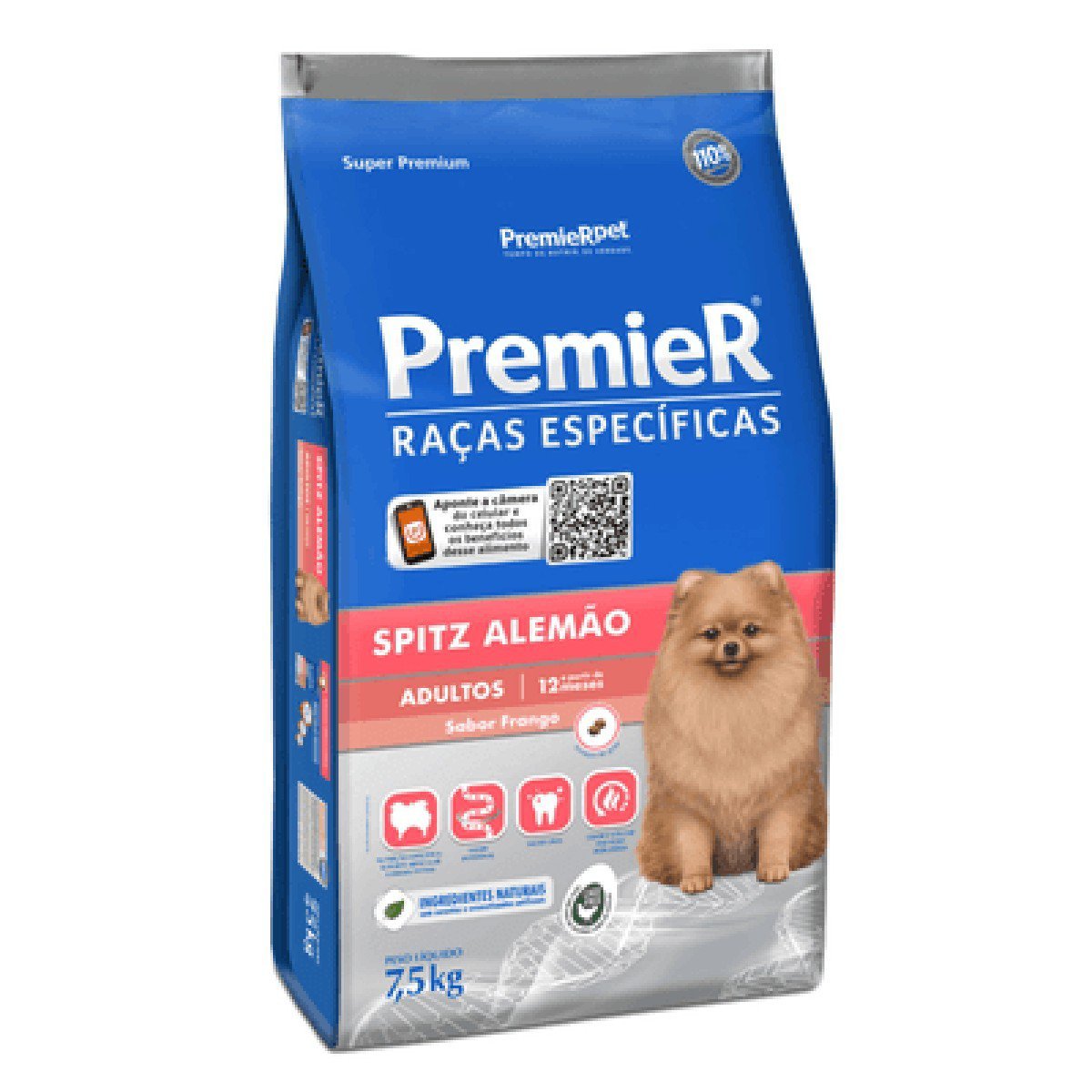 Ração para Cães Raça Spitz Adulto Sabor Frango embalagem 7,5kg PREMIER PET - 2