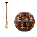 Ver imagem 1 de Kit Pendente Lustre Luminária Vintage Corda Sisal Retro Rústico de 1m com Lâmpada Led Pera Âmbar Biv