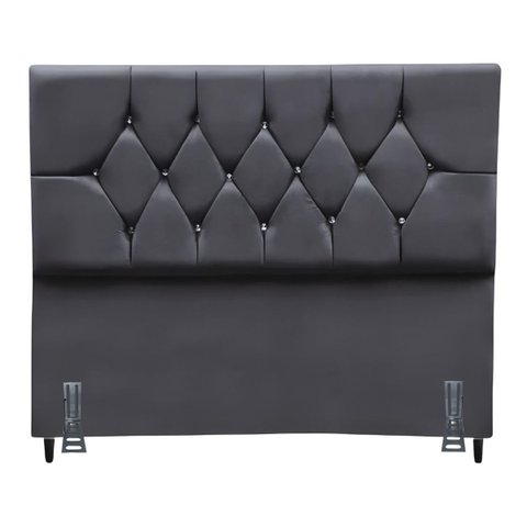 Cabeceira para Cama Casal Queen 160 Cm Celina e Frame Suede:cinza Escuro