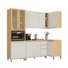 Cozinha Compacta de Canto 100 Mdf 5 Peças com Tampo e Espaço Micro-ondas 236cm Aura Luciane Móveis - 3