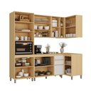 Ver imagem 4 de Cozinha Compacta de Canto 100 Mdf 5 Peças com Tampo e Espaço Micro-ondas 236cm Aura Luciane Móveis