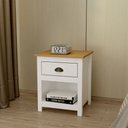 Ver imagem 3 de Mesa de Cabeceira 1 Gaveta Topázio 9100bf Branco Freijó Finestra