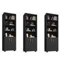 Ver imagem 1 de Kit Escritório com 3 Livreiros Portas Pequenas Office Preto Tx - Fdecor