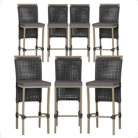 7 Banqueta em Alumínio Roma Fendi Corda Náutica Tecido 11