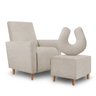 Kit Amamentação Poltrona + Puff + Almofada Sophia Suede Bege Clique Decorações - 1