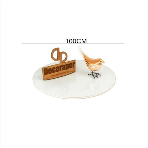 Tampo de Mesa Redondo Laqueado com Vidro 100cm Branco