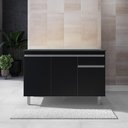 Ver imagem 1 de Balcão Gabinete de Pia sem Tampo 120cm 3 Portas Pop - Nathan Móveis Cor Preto