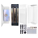 Ver imagem 2 de Kit Fechadura Magnética Eletroimã 150kg Cinza Porta Vidro Blindex Controles Receptor sem Fio Complet