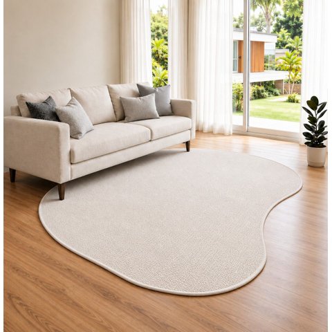 Tapete Ágave Orgânico 1,98x2,48m Estilo Sisal Antiderrapante Perola