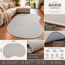 Ver imagem 2 de Tapete Ágave Orgânico 1,98x2,48m Estilo Sisal Antiderrapante Perola