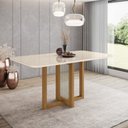 Ver imagem 2 de Mesa de Jantar 6 Lugares Henn Natalí SC71-127 Tampo de Vidro Nature/Off White SE