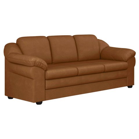 Sofá Living 3 Lugares 207cm Áurea Courino Caramelo - Sallar Home