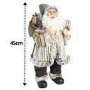 Ver imagem 4 de Papai Noel Decorativo Casaco Rústico Pelúcia Luxo Branco e Marrom 45cm - Magizi