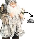 Ver imagem 2 de Papai Noel Decorativo Casaco Rústico Pelúcia Luxo Branco e Marrom 45cm - Magizi