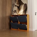 Ver imagem 4 de Sapateira Milano 4 Portas para 16 Pares de Sapato Azul/freijó - Panorama Móveis