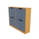 Ver imagem 1 de Sapateira Milano 4 Portas para 16 Pares de Sapato Azul/freijó - Panorama Móveis