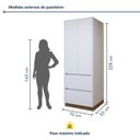 Ver imagem 4 de Paneleiro 2 Portas 2 Gavetas com Rodapé 70cm 100% MDF Rainha Branco