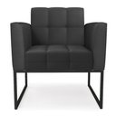 Ver imagem 4 de Kit 2 Poltronas Elisa Corino Preto Base Metálica Industrial Preto - D'Rossi