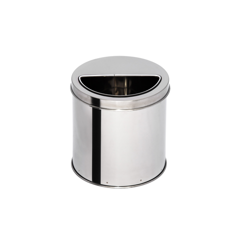 Lixeira de Inox 15l com Aro Meia Lua 24x30