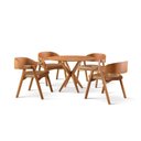 Ver imagem 3 de Conjunto de Mesa Redonda 108cm com 4 Cadeiras Luna Marrom/Caramelo/Freijó Yescasa