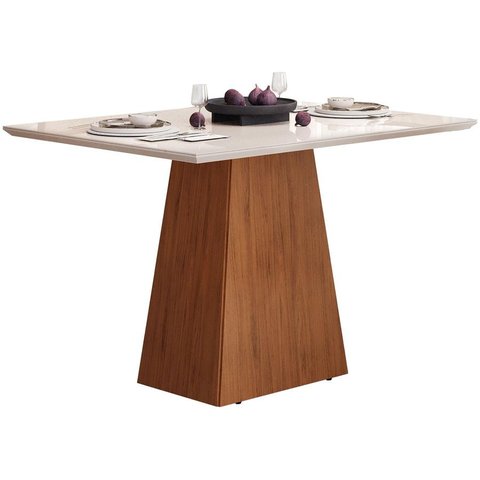 Mesa de Jantar Retangular Dulce 120x90cm Freijó Off White Dj Móveis