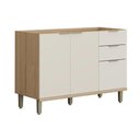 Ver imagem 2 de Balcão Cozinha Modulado p/ Pia Bless 2PT 3g 120cm Jequitiba/Off Linea