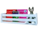 Ver imagem 1 de Nicho De Parede Porta Revista Infantil Estante Livreiro Quarto De Bebê 2 Ripas Mdf 40cm