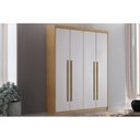 Ver imagem 1 de Guarda Roupa 4 Portas e 2 Gavetas Hawaii Naturale/off White - Rufato
