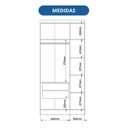 Ver imagem 5 de Guarda-Roupa Modulado 3 Portas 2 Gavetas Infinity Branco/Line