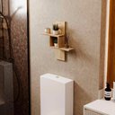 Ver imagem 2 de Nicho Decorativo Cross Carvalho para Banheiro Lavabo