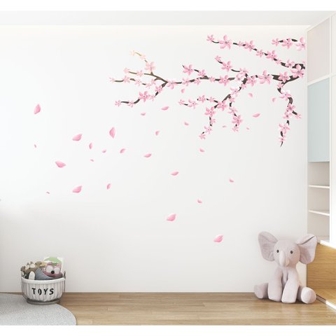 Adesivo de Parede Flor de Cerejeira Sakura Rosa