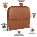 Ver imagem 4 de Cabeceira Cama Box Casal 140cm Orgânica Lanna W01 Couríssimo Camel - Lyam Decor