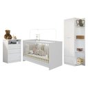 Ver imagem 2 de Quarto de Bebê Completo com Berço 3 em 1 para Colchão 130x60cm Confete Multimóveis MP4911 Branco