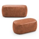 Ver imagem 1 de Kit 02 Puffs Decorativos Orgânicos Molly 02 Lugares Couríssimo Caramelo - Desk Design Cor Caramelo