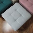 Ver imagem 6 de Puff Quadrado para Sala de Linho - Cinza Claro