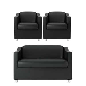 Namoradeira + 2 Polt. Bia P/ Sala de Estar Consultório Clinica Hospital Recepção Courino Preto