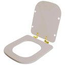Ver imagem 2 de Assento Sanitário Soft Close Axis Barbante para vaso Deca com Ferragem Dourada
