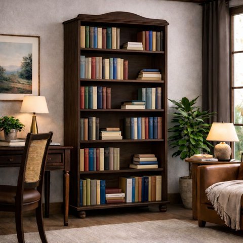 Livreiro Estante Madeira Maciça Rústica Prateleira P/ Livros:cafe