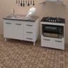 Armário Gabinete Pia de 120 Cm Bianca com Balcão Cooktop 4 Bocas e Forno Elétrico Elisa Branco - 4