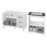 Armário Gabinete Pia de 120 Cm Bianca com Balcão Cooktop 4 Bocas e Forno Elétrico Elisa Branco - 3