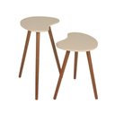 Ver imagem 3 de Conjunto de Mesa Lateral Pé Palito Feijão Off White