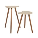 Ver imagem 2 de Conjunto de Mesa Lateral Pé Palito Feijão Off White