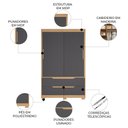 Ver imagem 3 de Guarda Roupa Casal 136cm 2 Portas Solare Freijó/Titanium a02 - Mpozenato