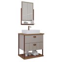 Ver imagem 1 de Gabinete de Banheiro Uni com Cuba e Espelheira 60cm Cappuccino/freijo - Mgm