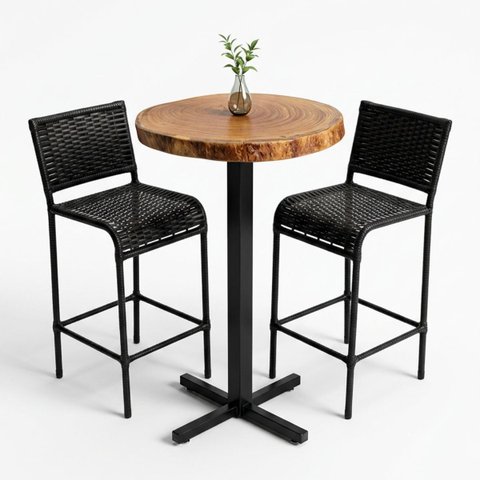 Mesa Bistro Alta Industrial Madeira Macica 100cm Bar Varanda Gourmet Canto Cafe 80cm