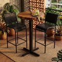 Ver imagem 6 de Mesa Bistro Alta Industrial Madeira Macica 100cm Bar Varanda Gourmet Canto Cafe 80cm