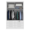 Ver imagem 5 de Guarda-Roupa Solteiro com 2 Portas de Correr e 6 Gavetas 133cm Multimóveis CR35485 Neve