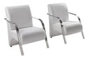 Ver imagem 1 de Kit 2 Poltronas Sevilha Braço Metal Decoração Recepção Escritório Sala - Corino Branco