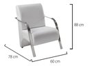 Ver imagem 5 de Kit 2 Poltronas Sevilha Braço Metal Decoração Recepção Escritório Sala - Corino Branco